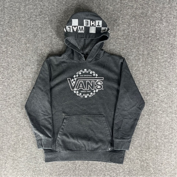 Vans Tops - VANS Women’s Long Sleeve Hoodie Size Large Grey Checkered Off The Wall